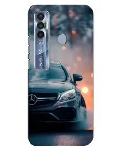 Чехол для TECNO Spark 7 Pro с картинкой «Mercedes — ночной город»