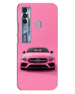 Чехол для TECNO Spark 7 Pro с картинкой «Розовый Mercedes AMG»