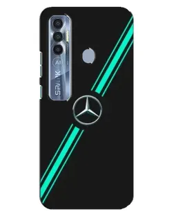 Чехол для TECNO Spark 7 Pro с картинкой «Спортивные линии Mercedes»