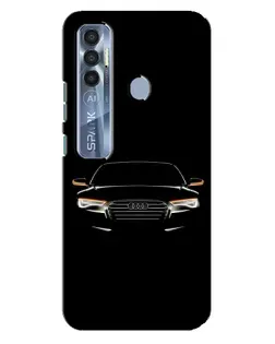 Чехол для TECNO Spark 7 Pro с картинкой «Audi — ночной контур»
