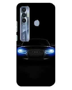 Чехол для TECNO Spark 7 Pro с картинкой «Audi в неоне»