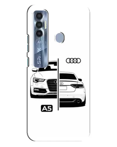 Чехол для TECNO Spark 7 Pro с картинкой «Audi — контрастный дизайн» Чехол для TECNO Spark 7 Pro с картинкой «Audi — контрастный дизайн»