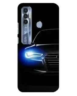 Чехол для TECNO Spark 7 Pro с картинкой «Неоновый взгляд Audi»