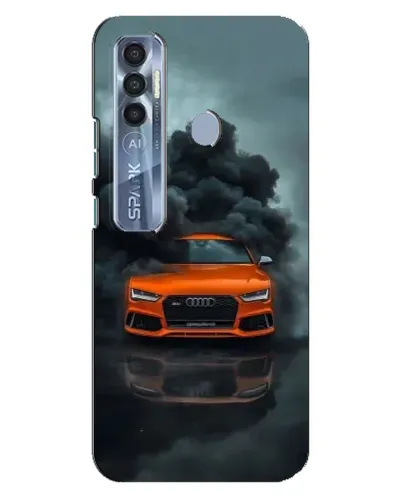Чехол для TECNO Spark 7 Pro с картинкой «Audi в облаках дыма» Чехол для TECNO Spark 7 Pro с картинкой «Audi в облаках дыма»