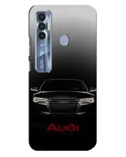 Чехол для TECNO Spark 7 Pro с картинкой «Audi — градиентный контур»