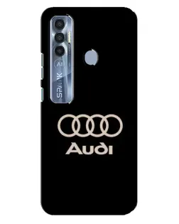 Чехол для TECNO Spark 7 Pro с картинкой «Audi — золотой логотип»