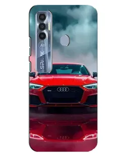 Чехол для TECNO Spark 7 Pro с картинкой «Audi RS — красный стиль»