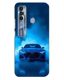 Чехол для TECNO Spark 7 Pro с картинкой «Audi — голубая энергия»