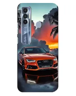 Чехол для TECNO Spark 7 Pro с картинкой «Audi — закат»