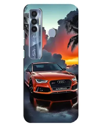 Чехол для TECNO Spark 7 Pro с картинкой «Audi — закат» Чехол для TECNO Spark 7 Pro с картинкой «Audi — закат»
