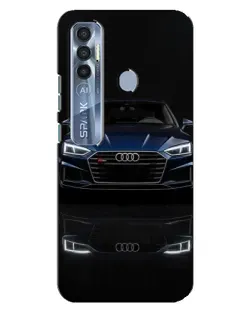 Чехол для TECNO Spark 7 Pro с картинкой «Audi — ночное отражение»
