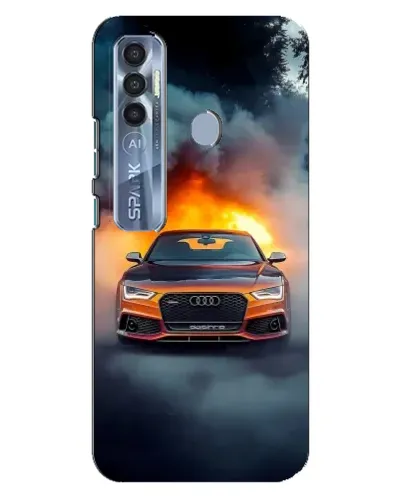 Чехол для TECNO Spark 7 Pro с картинкой «Audi в огненном дыму» Чехол для TECNO Spark 7 Pro с картинкой «Audi в огненном дыму»