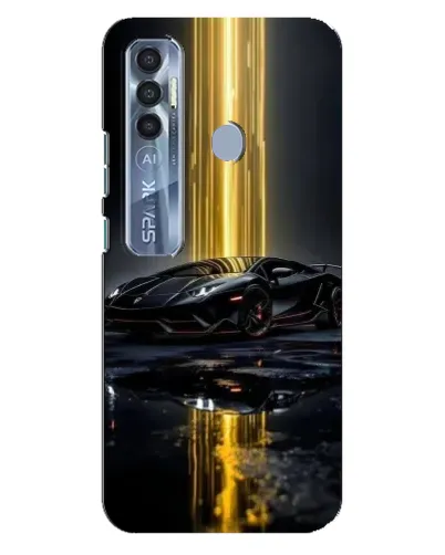 Чехол для TECNO Spark 7 Pro с картинкой «Ночной Lamborghini драйв»