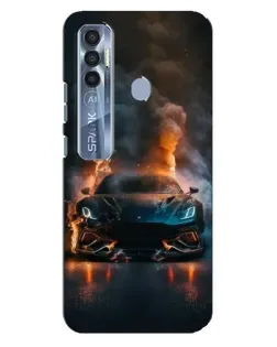 Чехол для TECNO Spark 7 Pro с картинкой «Lamborghini дымная эстетика»
