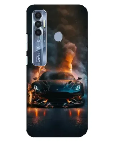Чехол для TECNO Spark 7 Pro с картинкой «Lamborghini дымная эстетика»