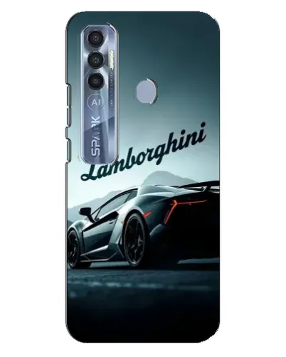 Чехол для TECNO Spark 7 Pro с картинкой «Классическая надпись Lamborghini»