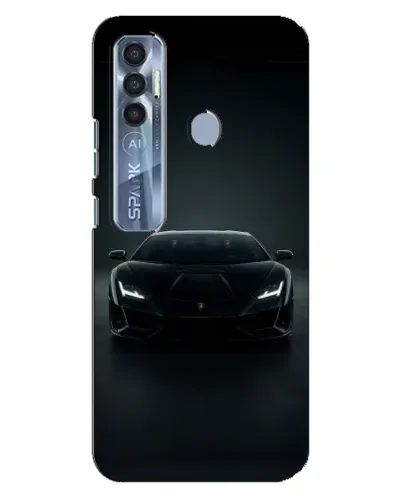 Чехол для TECNO Spark 7 Pro с картинкой «Черный Lamborghini Aventador»