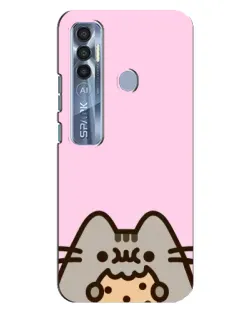Чохол для TECNO Spark 7 Pro з картинкою «Pusheen та печиво»