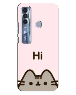 Чохол для TECNO Spark 7 Pro з картинкою «Пушин каже Hi»