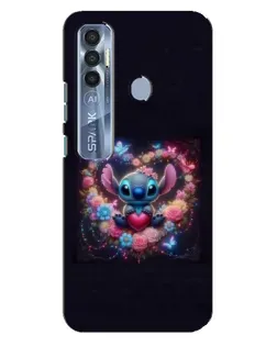 Чехол для TECNO Spark 7 Pro с картинкой «Stitch в цветах» Чехол для TECNO Spark 7 Pro с картинкой «Stitch в цветах»