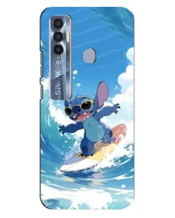 Чехол для TECNO Spark 7 Pro с картинкой «Стич на волне» Чехол для TECNO Spark 7 Pro с картинкой «Стич на волне»