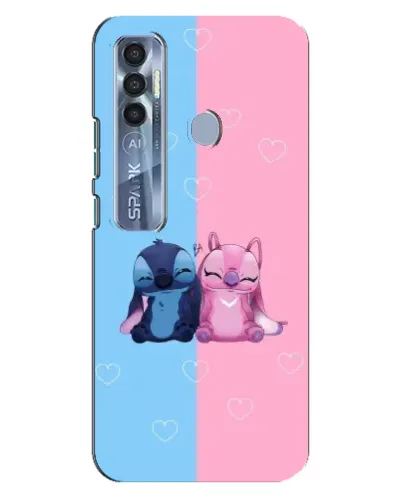 Чехол для TECNO Spark 7 Pro с картинкой «Stitch и Angel Love» Чехол для TECNO Spark 7 Pro с картинкой «Stitch и Angel Love»