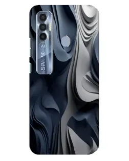 Чехол для TECNO Spark 7 Pro с картинкой «Объемные синие складки» Чехол для TECNO Spark 7 Pro с картинкой «Объемные синие складки»