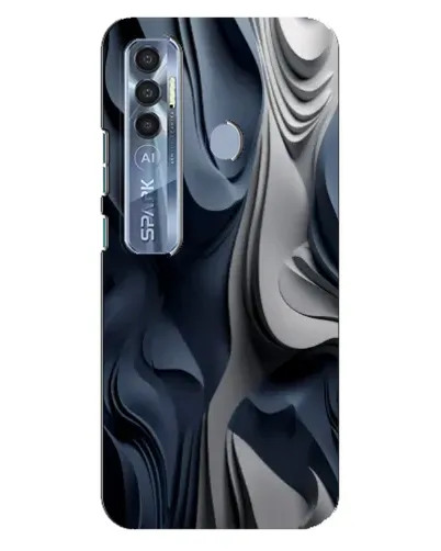 Чехол для TECNO Spark 7 Pro с картинкой «Объемные синие складки» Чехол для TECNO Spark 7 Pro с картинкой «Объемные синие складки»