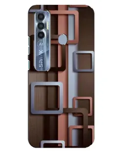 Чехол для TECNO Spark 7 Pro с картинкой «Коричневые объемные квадраты» Чехол для TECNO Spark 7 Pro с картинкой «Коричневые объемные квадраты»