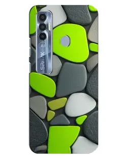 Чехол для TECNO Spark 7 Pro с картинкой «Яркая неоновая галька»