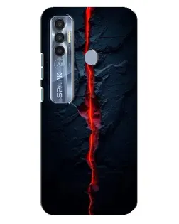 Чехол для TECNO Spark 7 Pro с картинкой «Kрасная лавовая трещина»