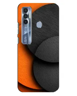 Чехол для TECNO Spark 7 Pro с картинкой «Геометрия оранжевых кругов»