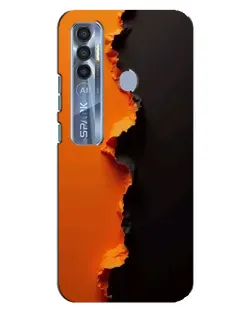 Чехол для TECNO Spark 7 Pro с картинкой «Оранжевый разлом»