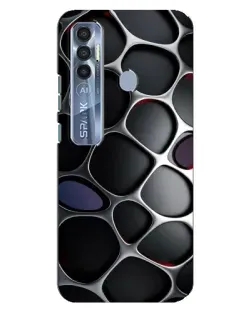 Чехол для TECNO Spark 7 Pro с картинкой «Объемная темная решетка»