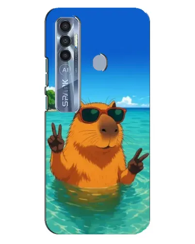 Чехол для TECNO Spark 7 Pro с картинкой «Морская капибара»