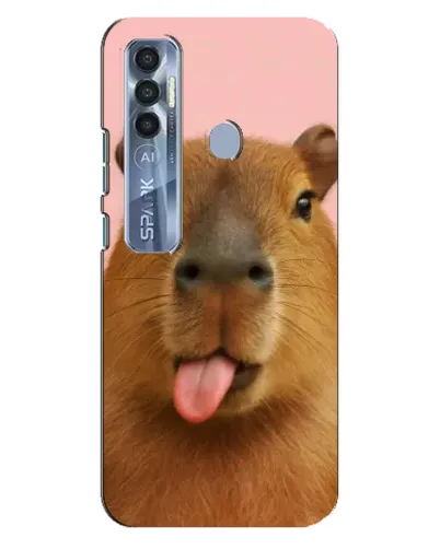Чехол для TECNO Spark 7 Pro с картинкой «Капибара с языком»