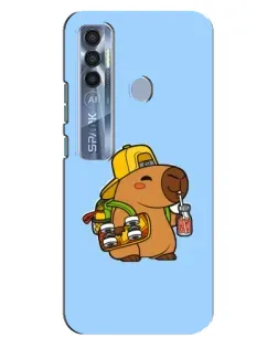 Чехол для TECNO Spark 7 Pro с картинкой «Капибара на скейте»