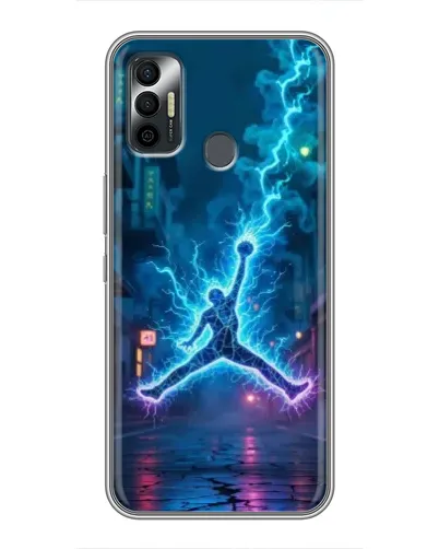 Чехол для TECNO Spark 7P с картинкой «Jordan Gold Jumpman»