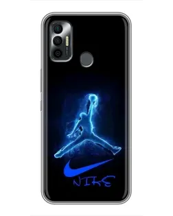 Чехол для TECNO Spark 7P с картинкой «Jordan Neon Blue»