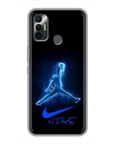 Чехол для TECNO Spark 7P с картинкой «Jordan Neon Blue»