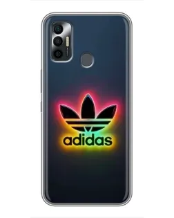 Чехол для TECNO Spark 7P с картинкой «Неоновый Adidas»