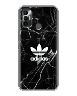 Чехол для TECNO Spark 7P с картинкой «Белый мрамор Adidas»