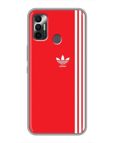 Чехол для TECNO Spark 7P с картинкой «Красный минимализм Adidas»