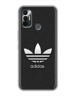 Чехол для TECNO Spark 7P с картинкой «Adidas Карбоновая текстура»