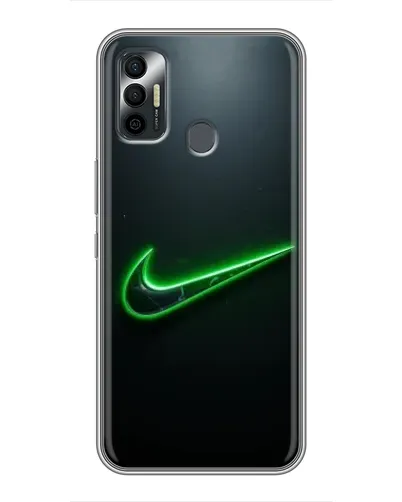Чехол для TECNO Spark 7P с картинкой «Неоновый контур Nike»