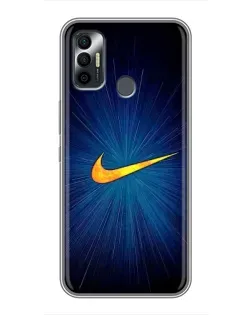 Чехол для TECNO Spark 7P с картинкой «Синий пульс Nike»