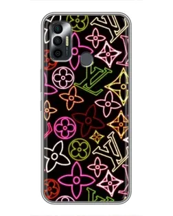 Чехол для TECNO Spark 7P с картинкой «Неоновый микс Nike»