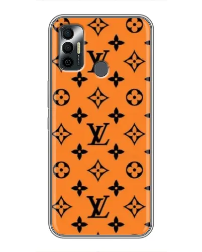 Чехол для TECNO Spark 7P с картинкой «Оранжевый стиль LV»