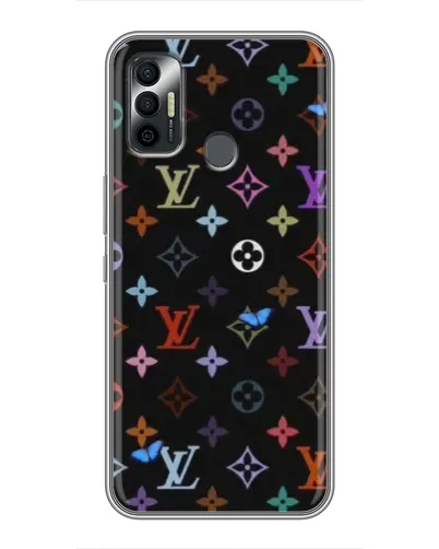 Чехол для TECNO Spark 7P с картинкой «Цветная монограмма LV»