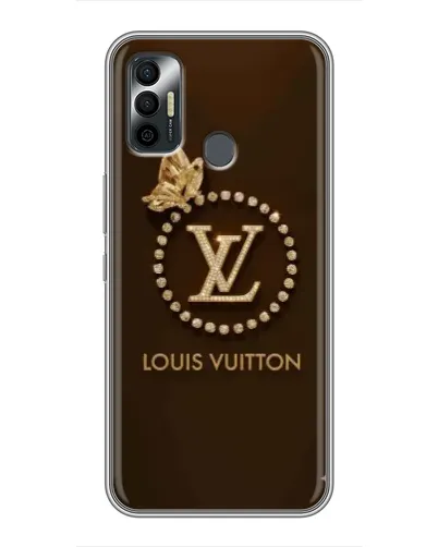 Чехол для TECNO Spark 7P с картинкой «LV — золотая печать»